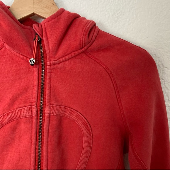 Lululemon Red Full-Zip Scuba Jacket Hoodie, Size 4 - Picture 2 of 6